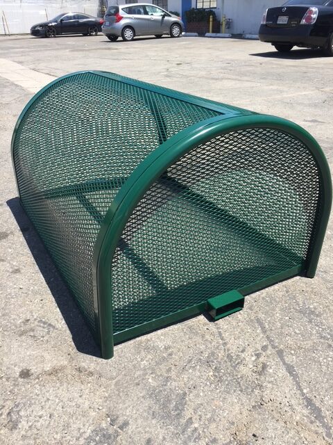 Custom wide lift off cage two lock boxes-green-1