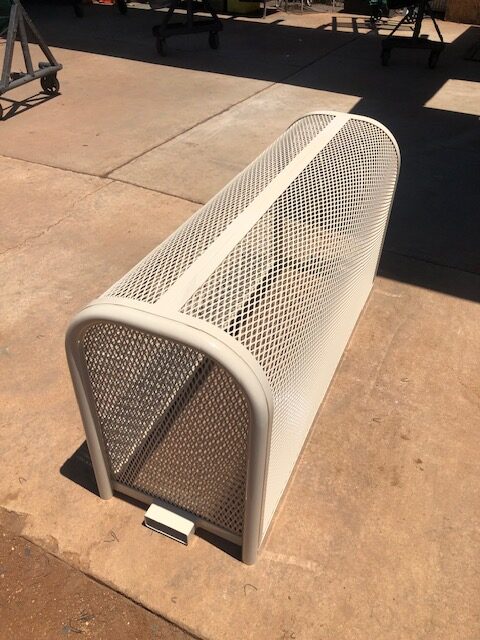 Custom long lift off cage with two lock boxes-tan-2